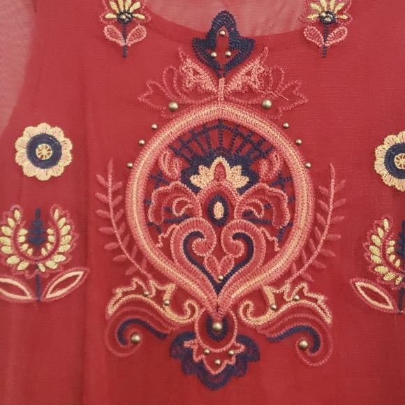 Coco Jaimeson Burnt Orange Sleeveless Top Sz S - Picture 3 of 5